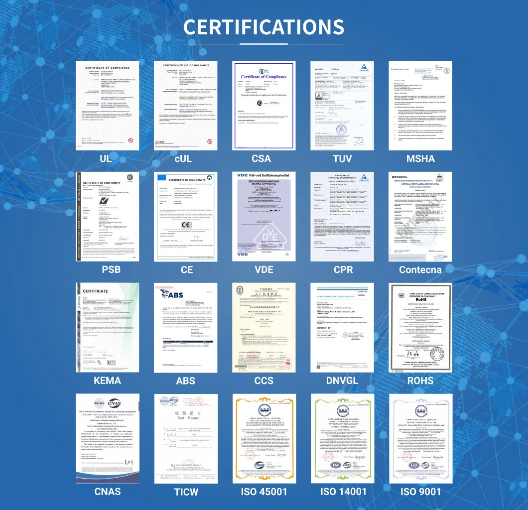 Electrical cUL Certificate Nmd90 14/2 12/2 14/3 12/3 Indoor Cable Non-Metallic Solid Conductor with Ground Wire 300V Canada Specs