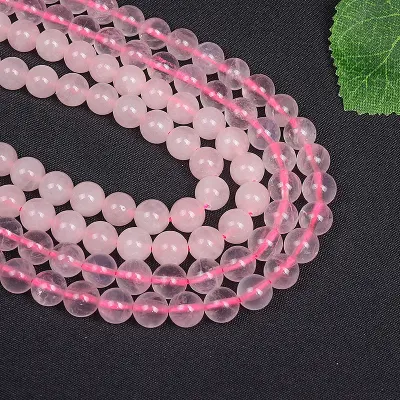 Perles de cristal de Quartz Rose naturel, pour la fabrication de bijoux, bricolage